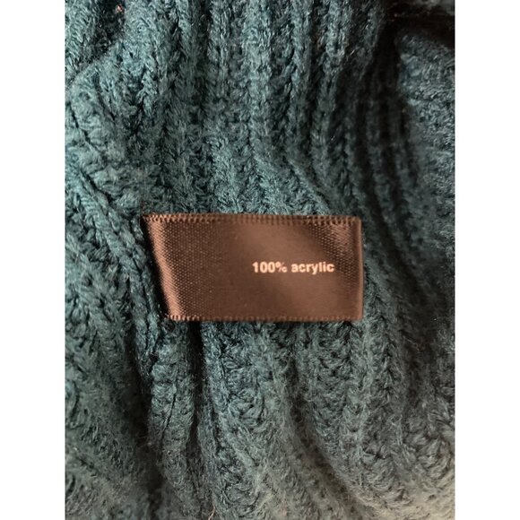 Vintage ForenzaTeal Turtleneck Sweater Long Sleeve Ribbed Knit Womens Size S - Picture 11 of 12